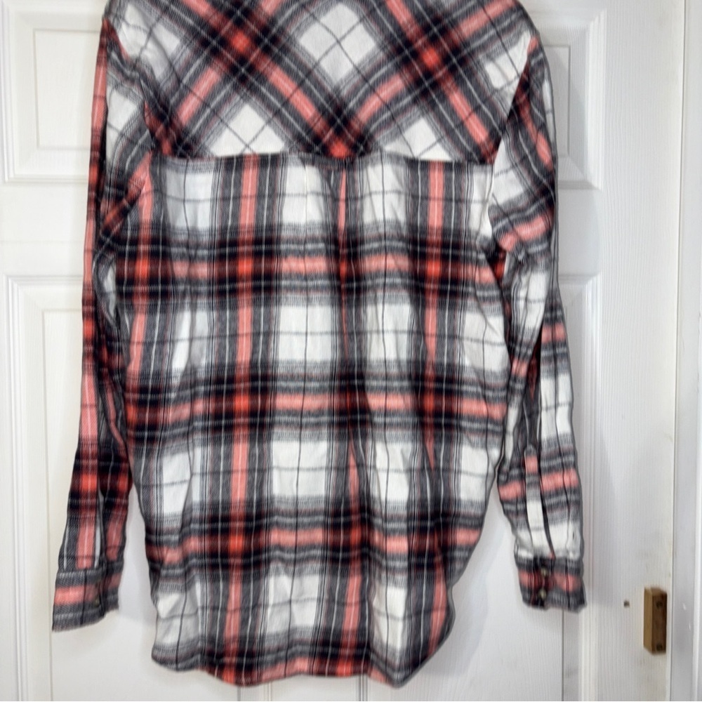 Arizona Jean Company Red, Black, and White Plaid Shirt - Picture 2 of 9